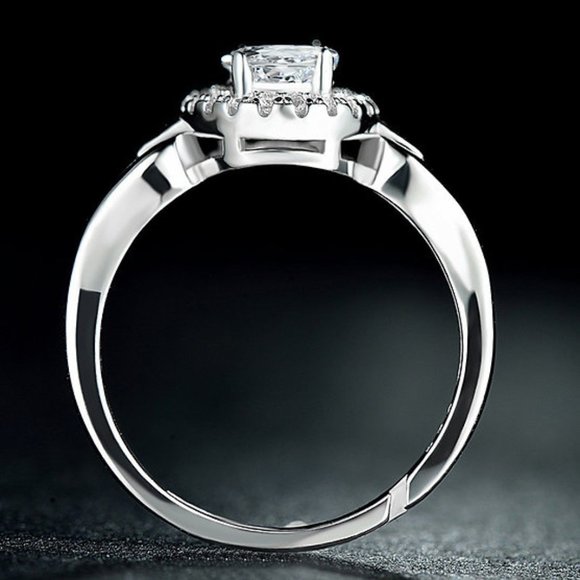 Brand New 925 Sliver Ring Wedding Ring Engagement Ring Open size R013 - Picture 4 of 5